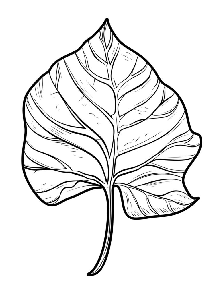 10 Cute Leaf Coloring Pages (2)