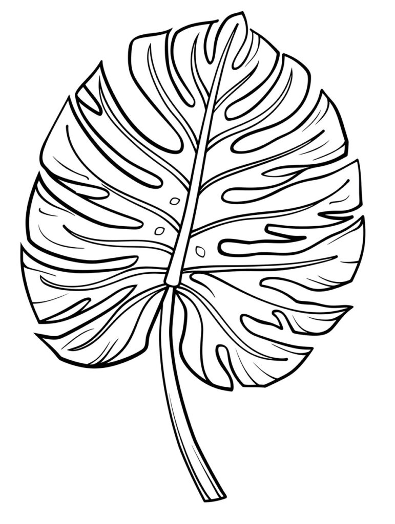 10 Cute Leaf Coloring Pages