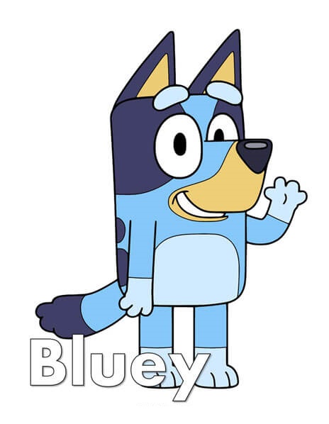 Cute Bluey Colouring Pages