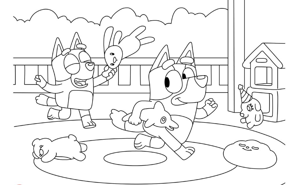 Bluey Friends Coloring Sheets