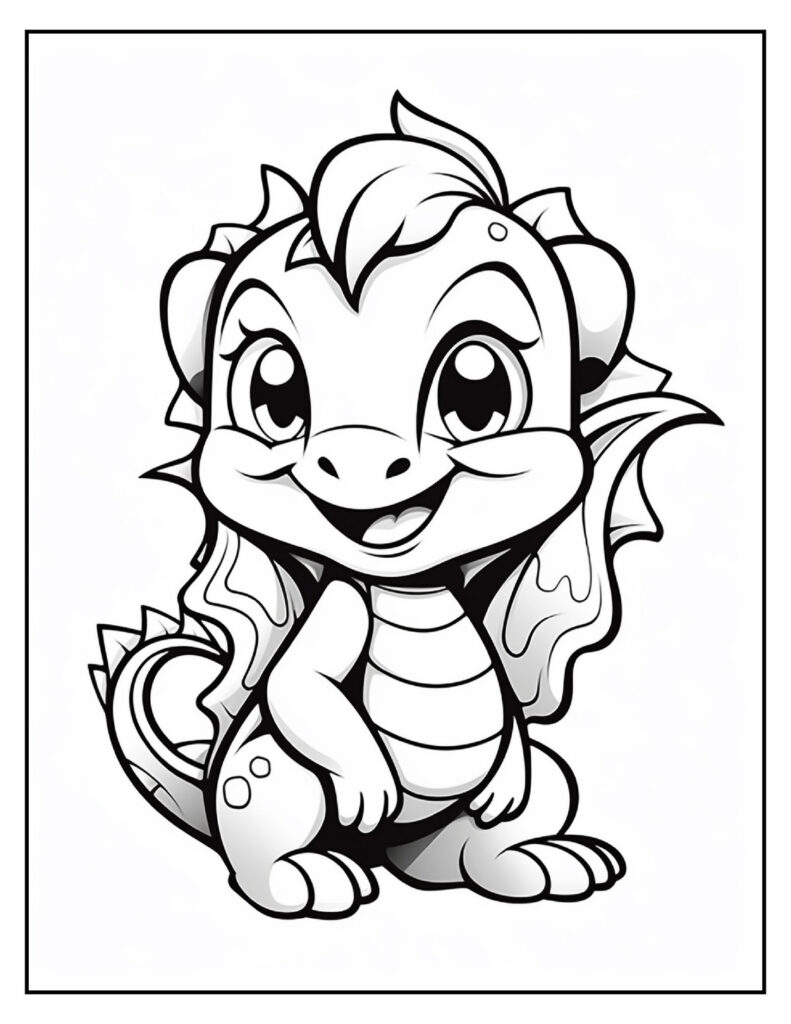 Cute Dragon Coloring pages-84