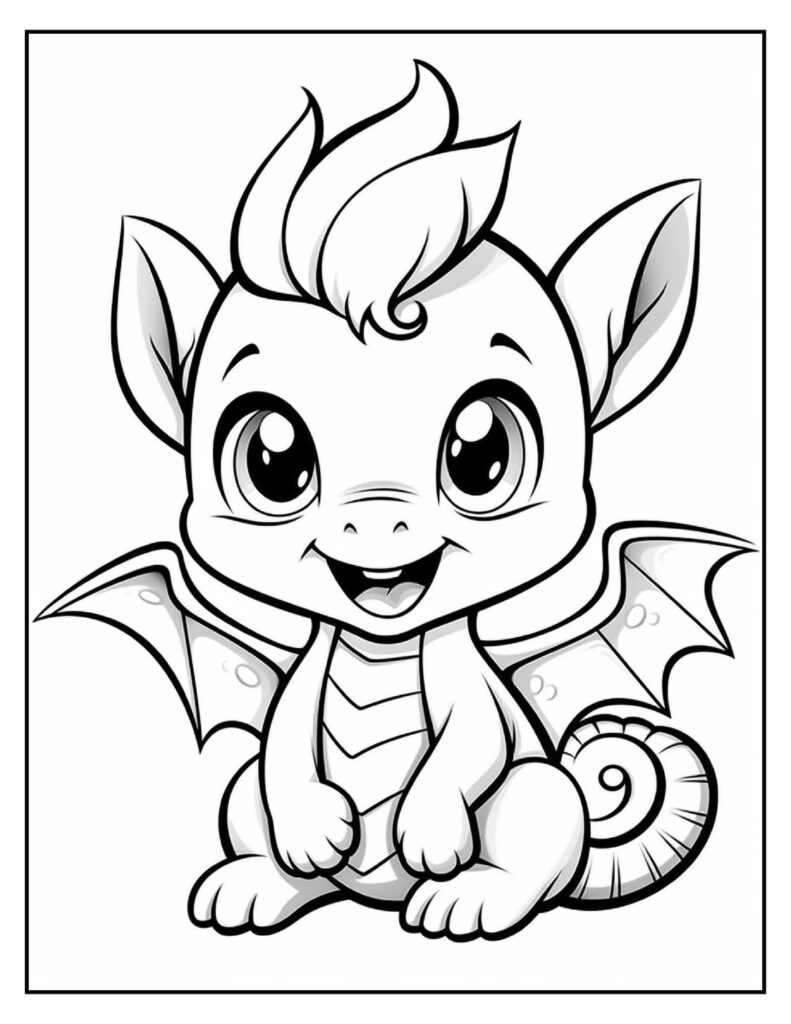 Cute Dragon Coloring pages-84