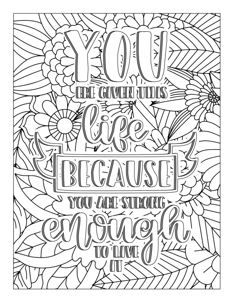 Motivational Quotes Coloring Page (Free Download)