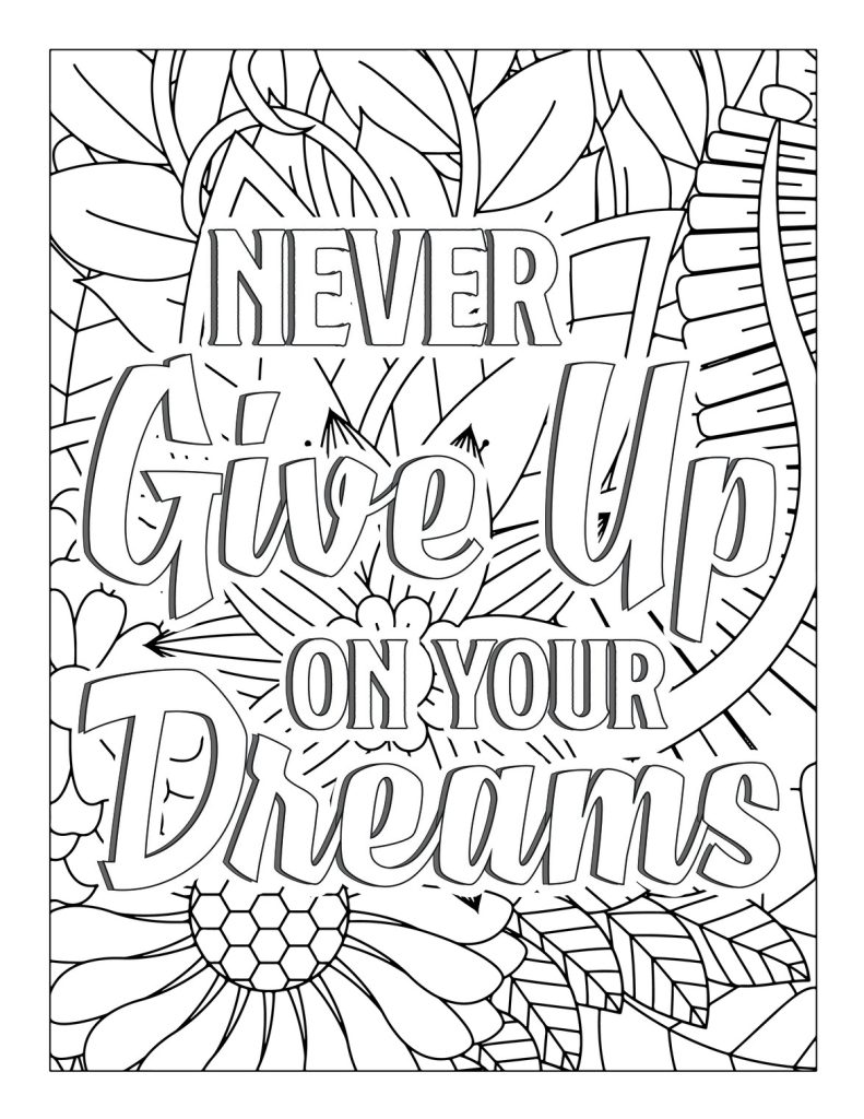 Motivational Quotes Coloring Page (Free Download)