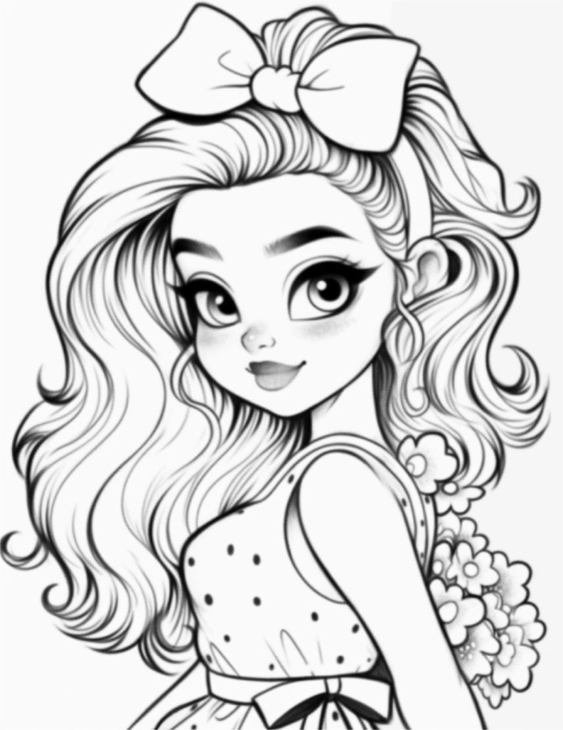 Cute Pin Up Girls Coloring Pages