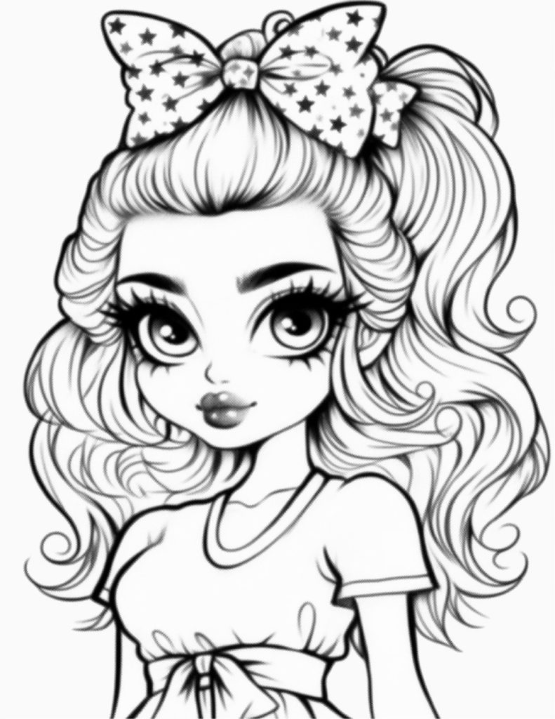 Cute Pin Up Girls Coloring Pages