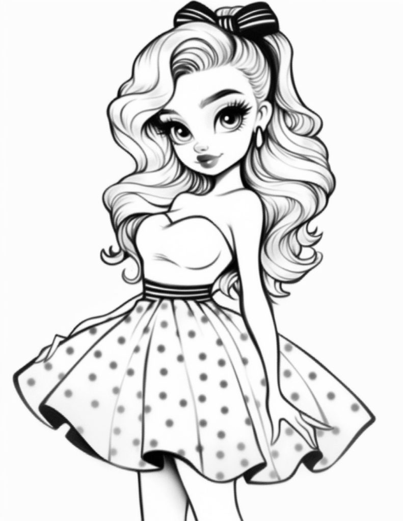 Cute Pin Up Girls Coloring Pages