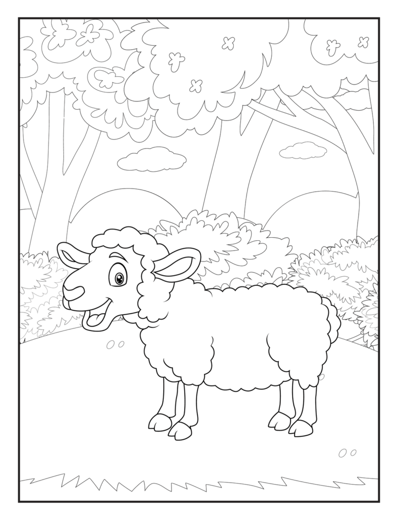 Sheep Coloring Pages for Kids