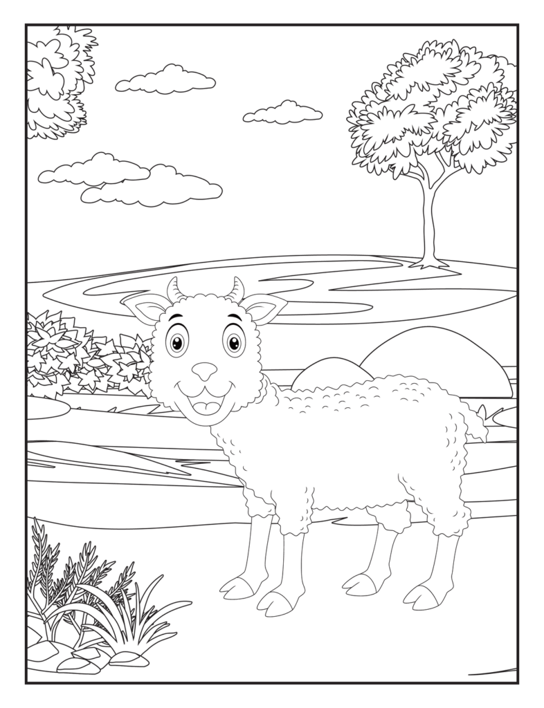 Sheep Coloring Pages for Kids