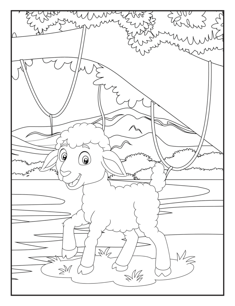 Sheep Coloring Pages for Kids