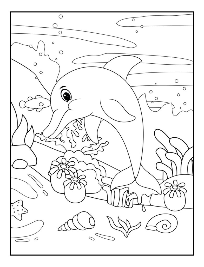 Dolphin Coloring Pages for Kids