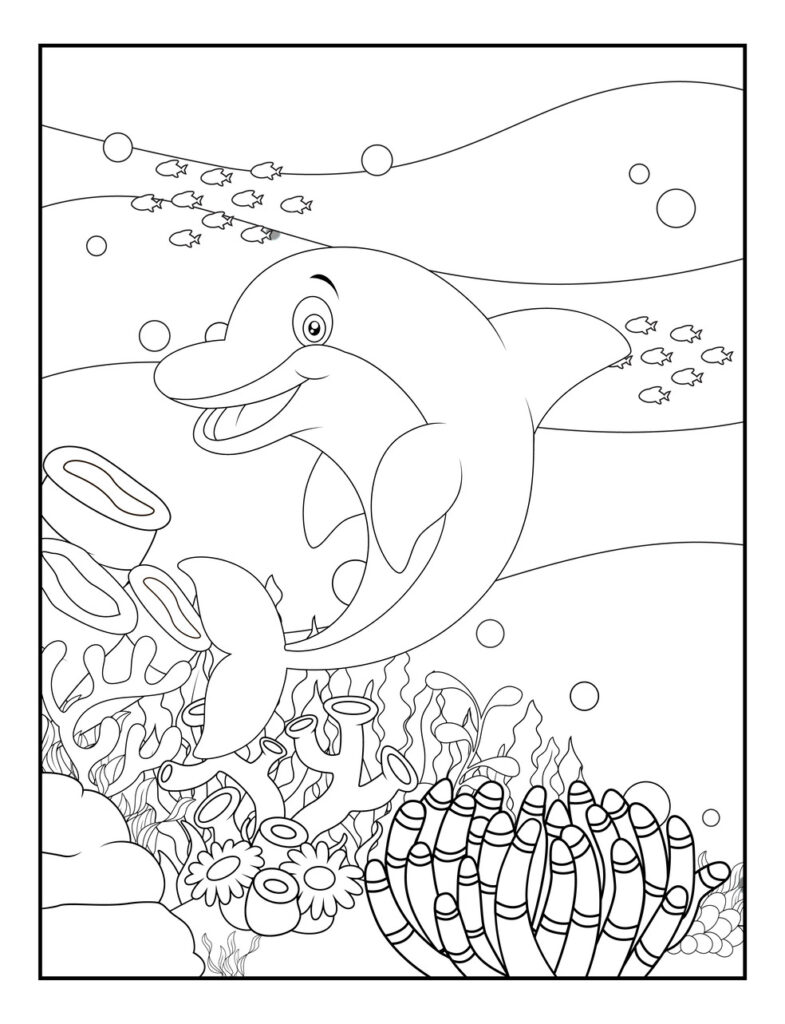 Dolphin Coloring Pages for Kids