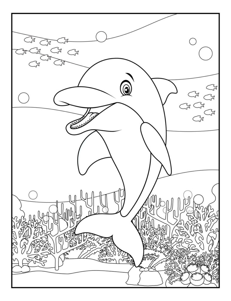 Dolphin Coloring Pages for Kids