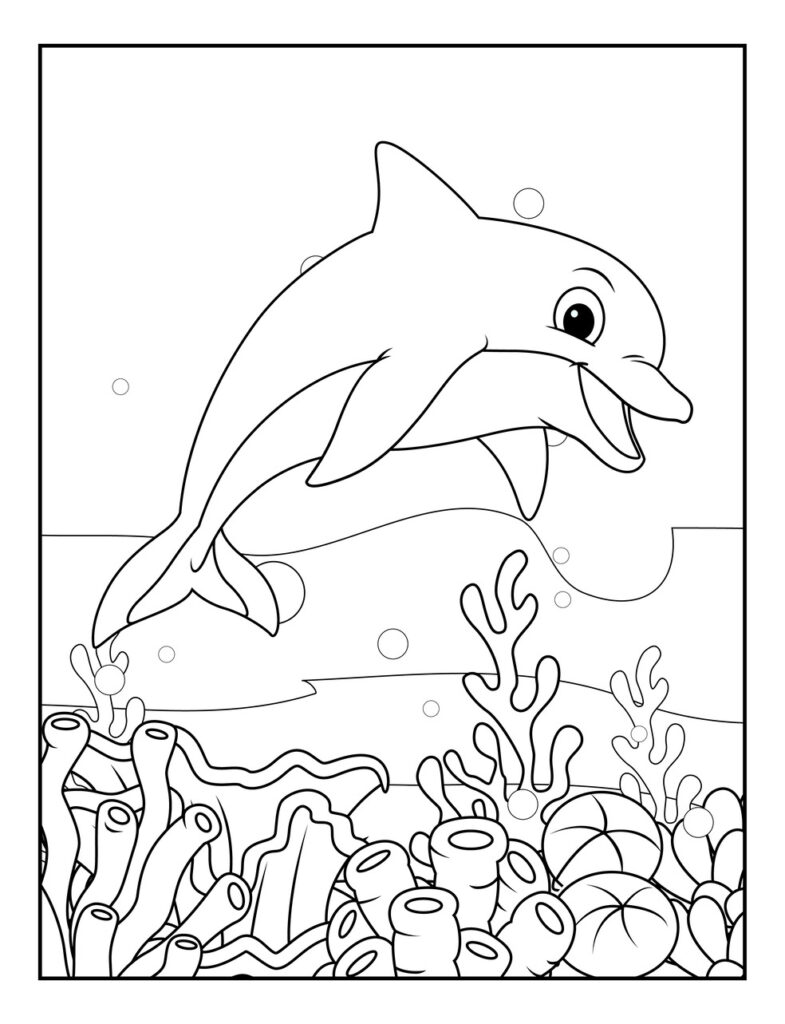 Dolphin Coloring Pages for Kids