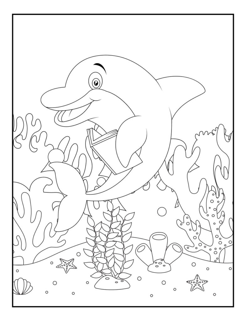 Dolphin Coloring Pages for Kids