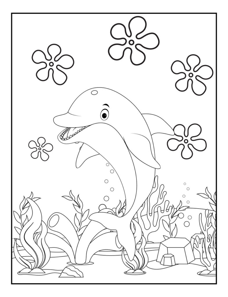 Dolphin Coloring Pages for Kids