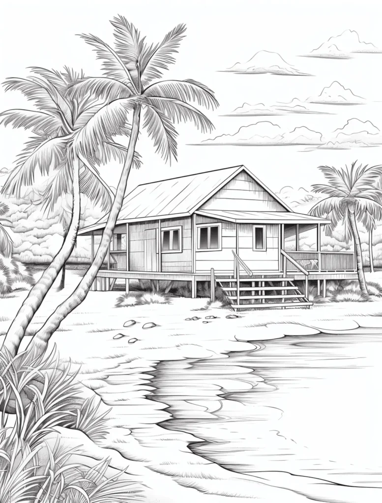 Boho Landscape Coloring Pages for Adults