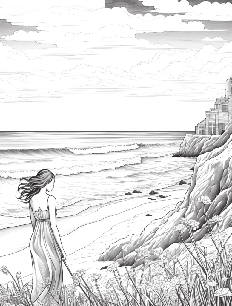 Boho Landscape Coloring Pages for Adults