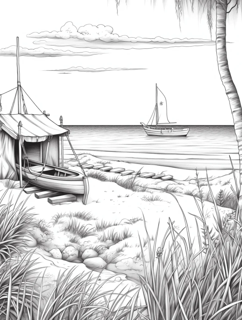 Boho Landscape Coloring Pages for Adults-31