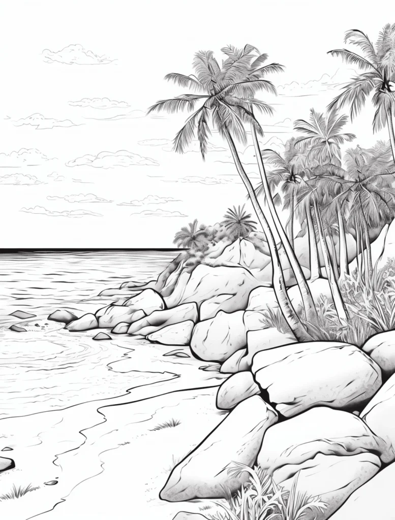 Boho Landscape Coloring Pages for Adults