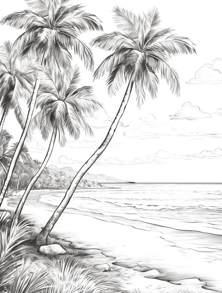 Boho Landscape Coloring Pages for Adults