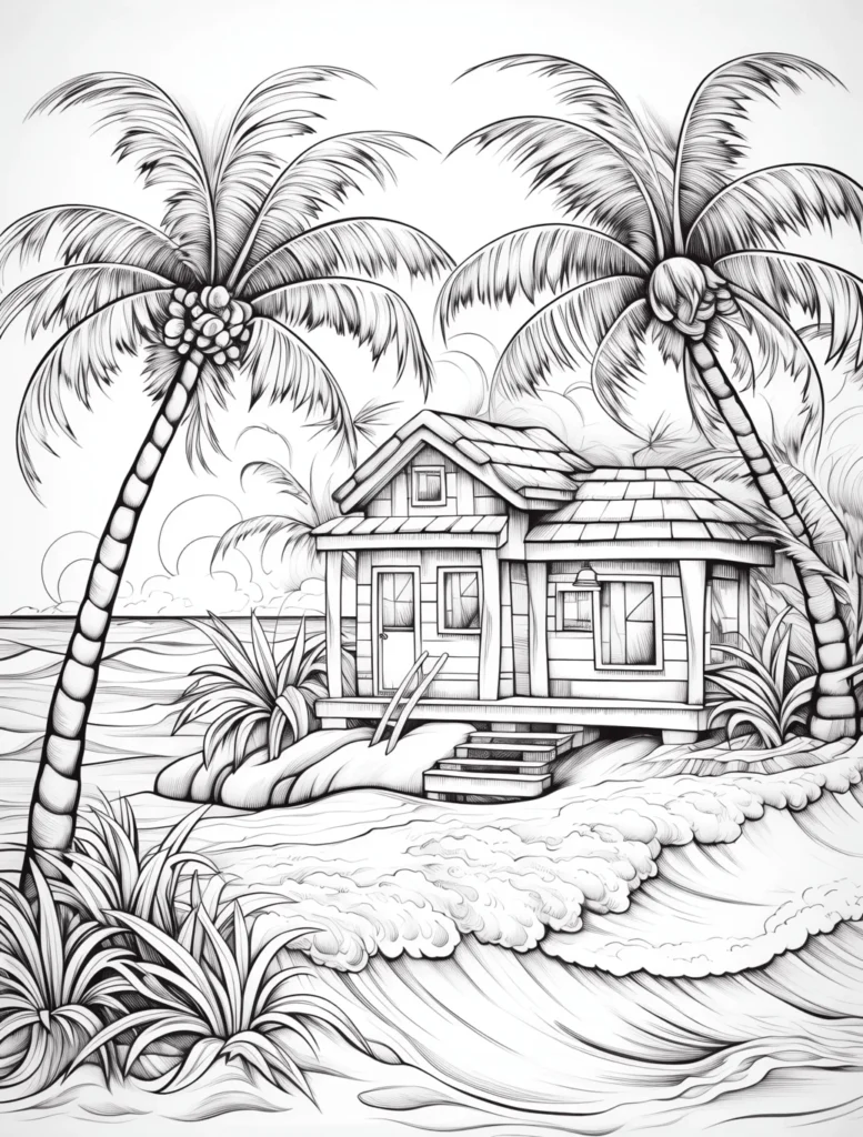 Boho Landscape Coloring Pages for Adults