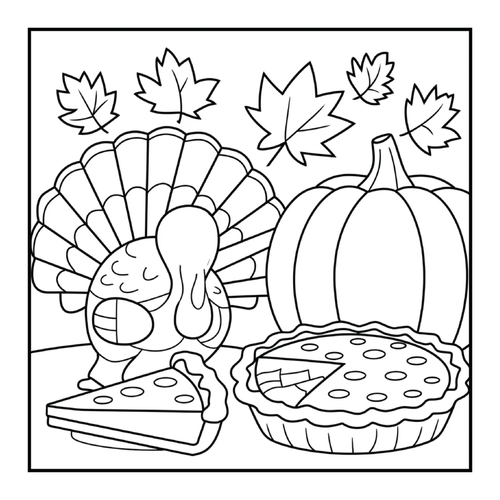 Bold and Easy Thanksgiving Coloring Pages