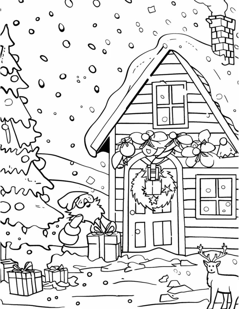 Christmas Landscape Coloring Pages