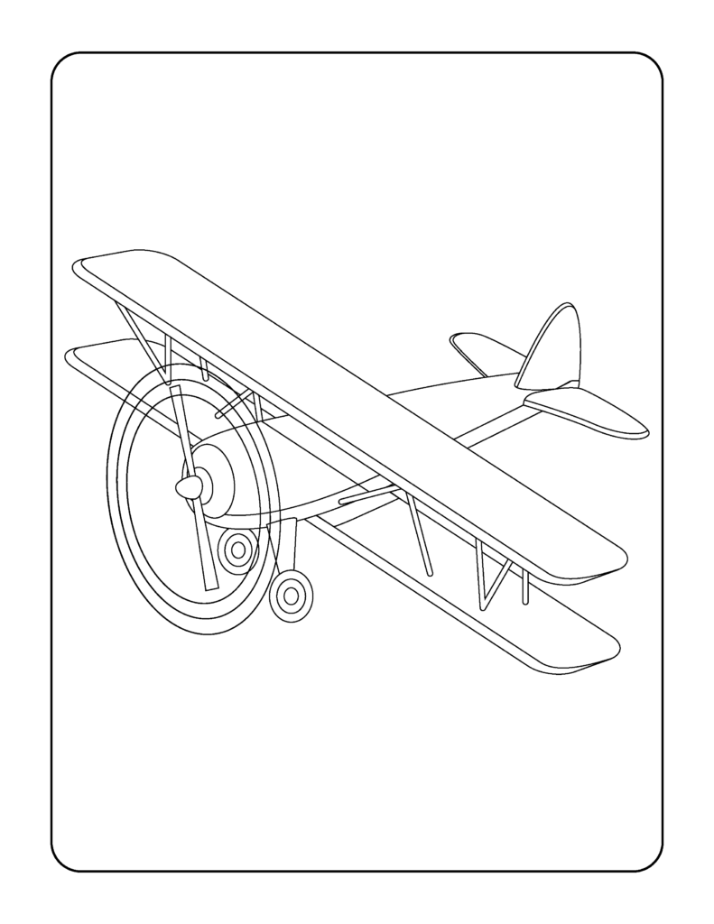 Free Airplane Coloring Page for Kids