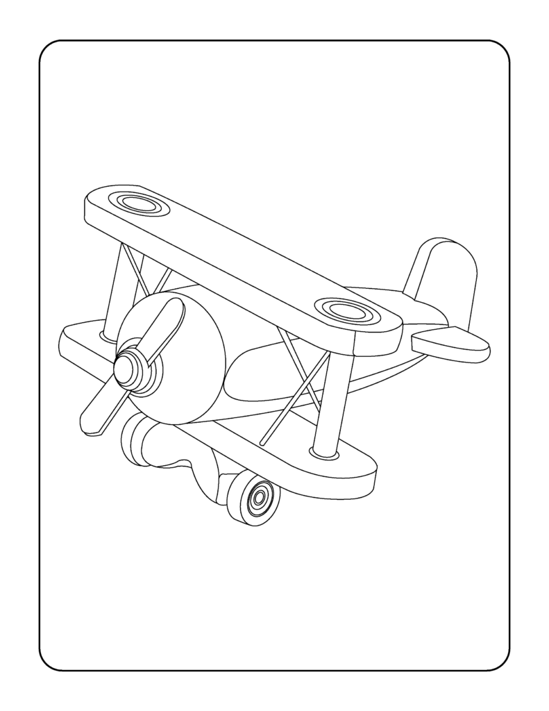 Free Airplane Coloring Page for Kids