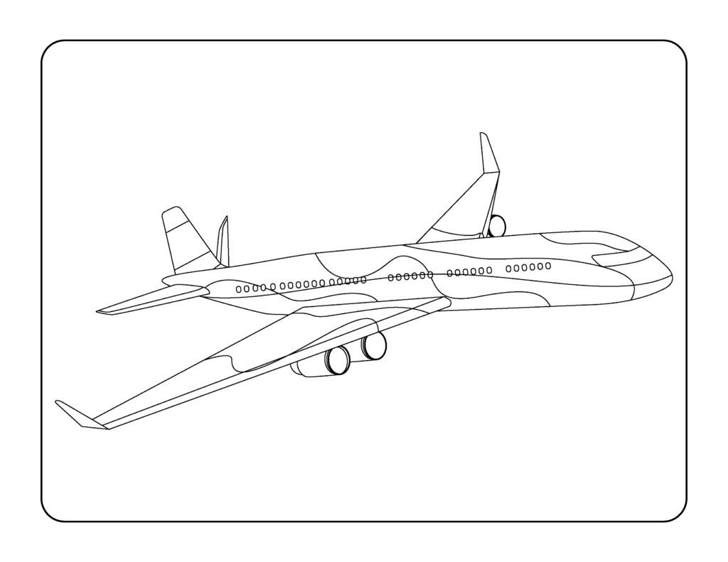 Free Airplane Coloring Page for Kids