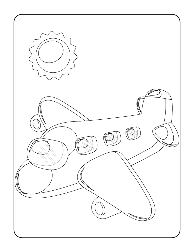 Free Airplane Coloring Page for Kids