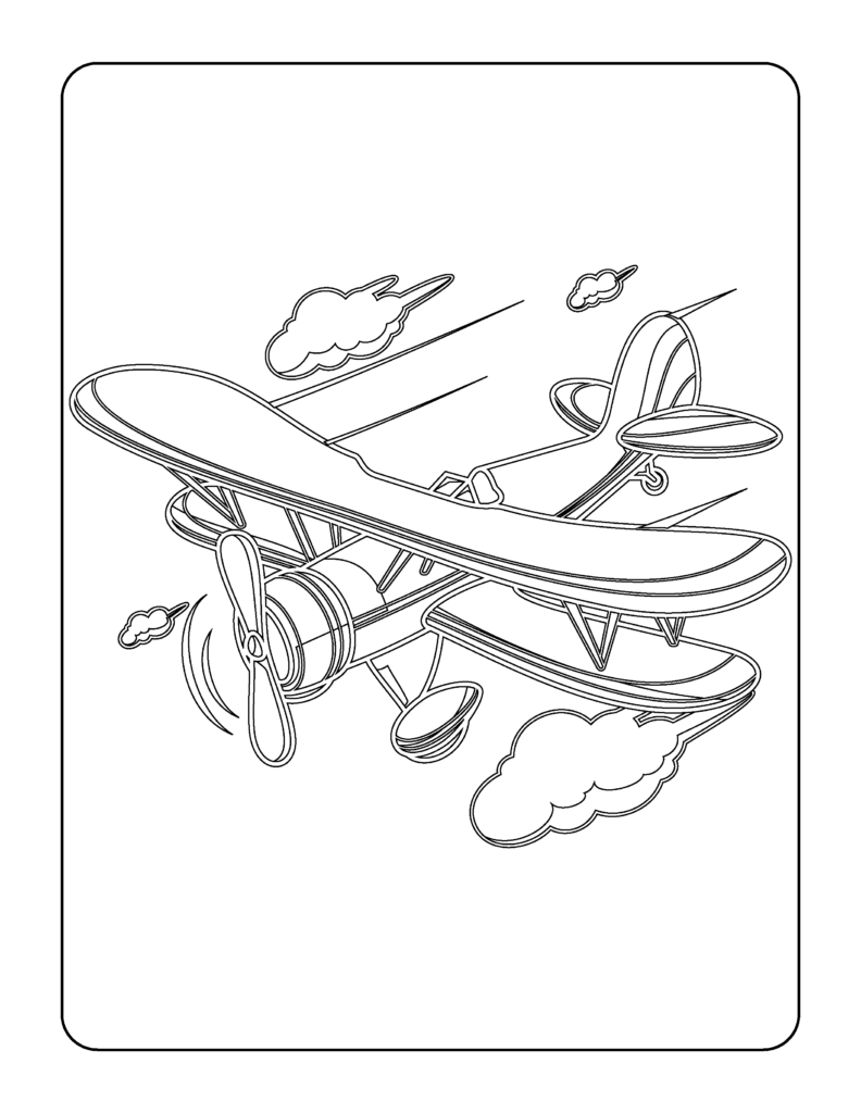 Free Airplane Coloring Page for Kids