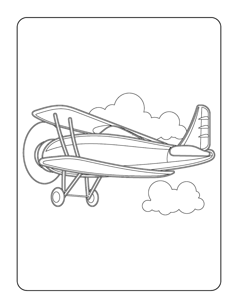 Free Airplane Coloring Page for Kids