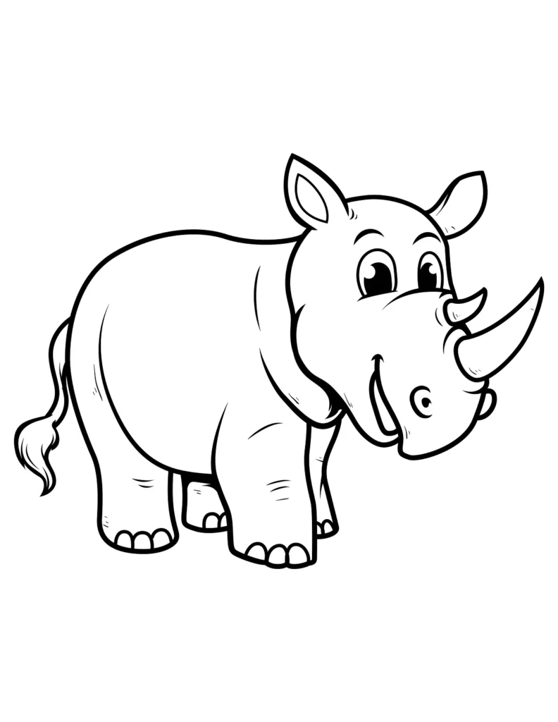 Free Rhino Coloring Page for Kids (1)