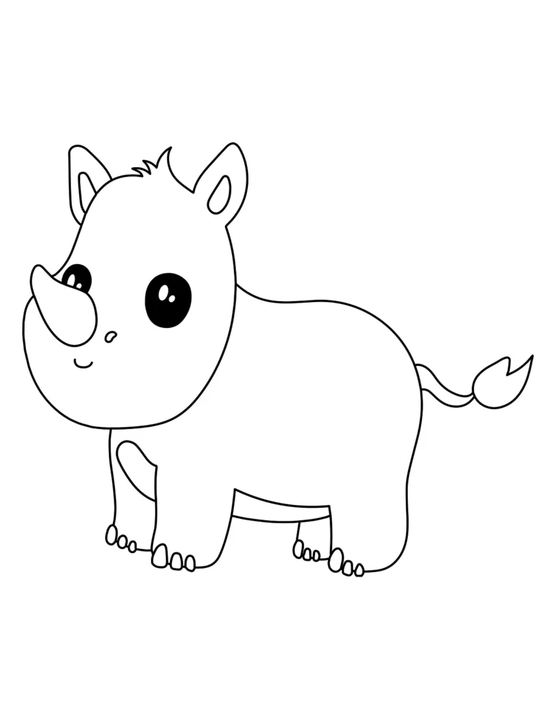 Free Rhino Coloring Page for Kids (1)