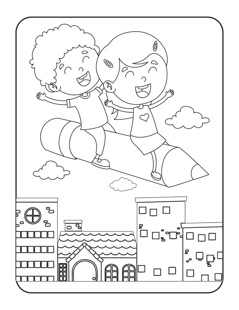 Funny Airplane Coloring Pages for Kids