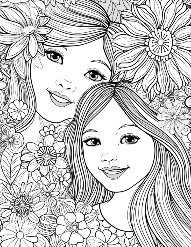 Mother’s Day Coloring Pages for Adults