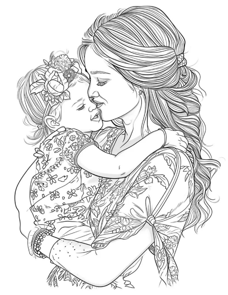 Mother’s Day Coloring Pages for Adults