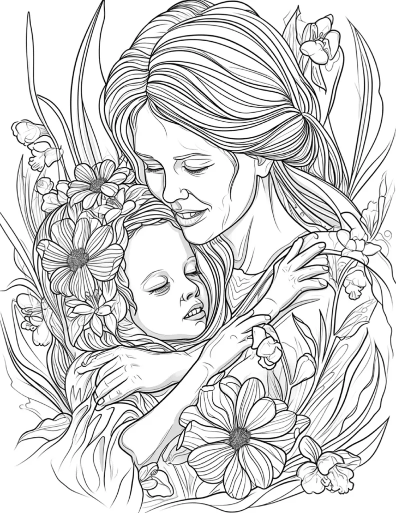 Mother’s Day Coloring Pages for Adults