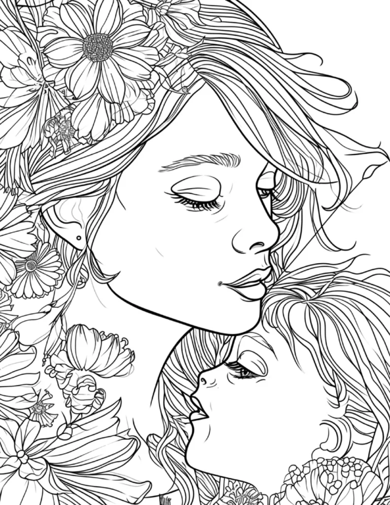 Mother’s Day Coloring Pages for Adults