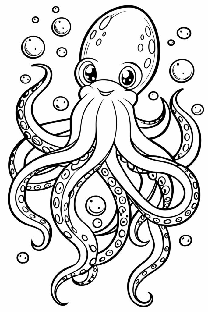 Octopus Coloring Pages for Kids