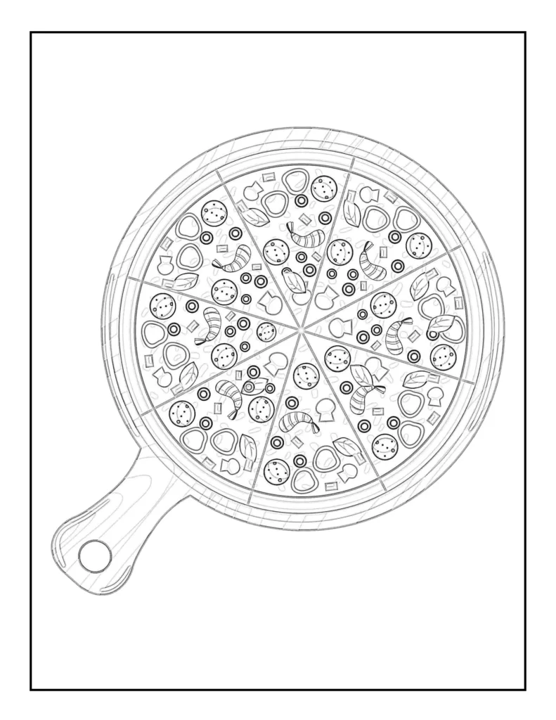 Pizza Coloring Page