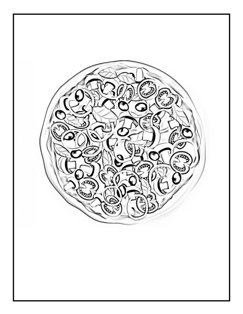 Pizza Coloring Page