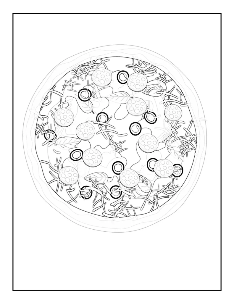 Pizza Coloring Page