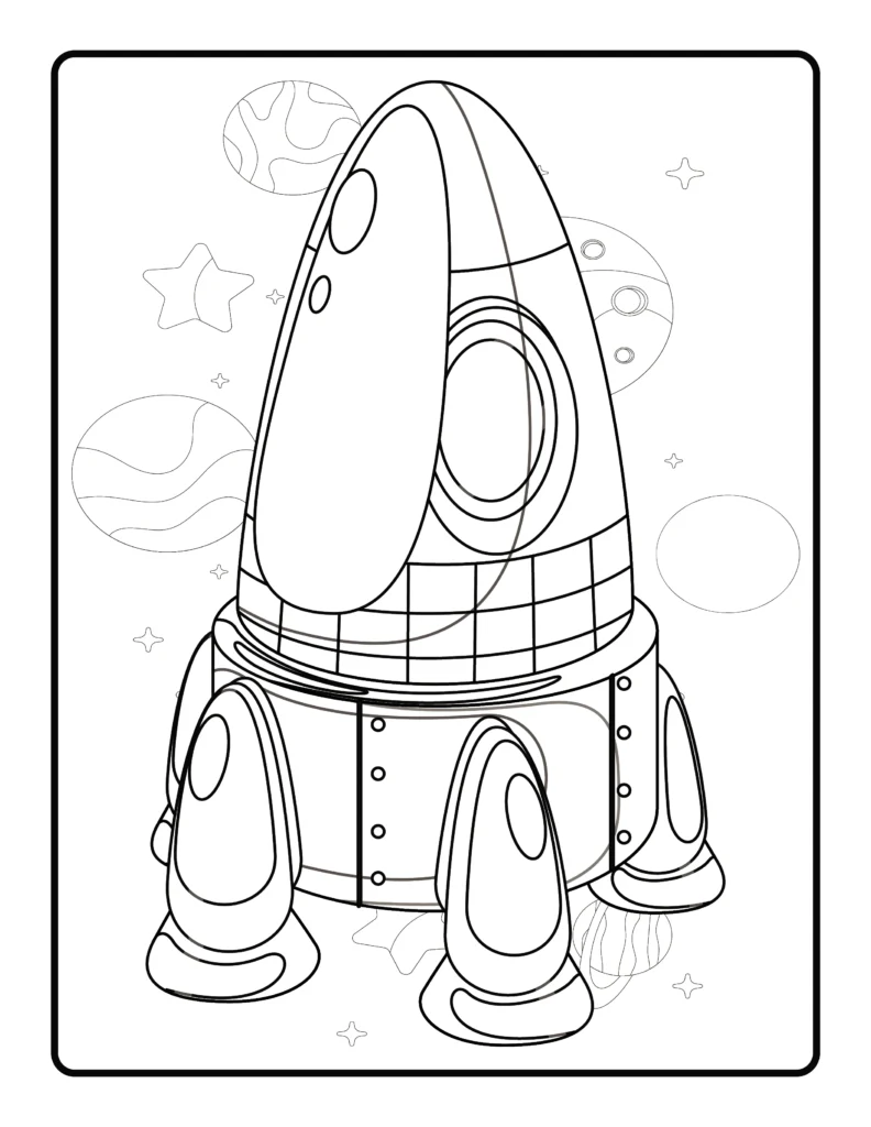 Space Coloring Page for Kids