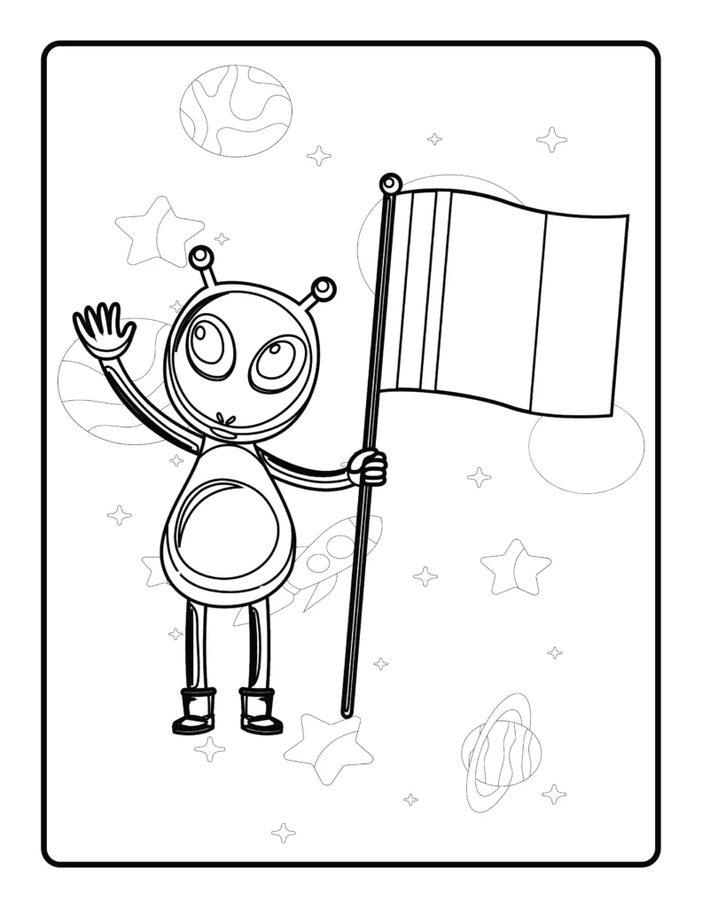 Space Coloring Page for Kids