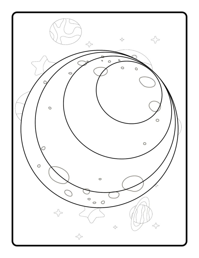 Space Coloring Page for Kids