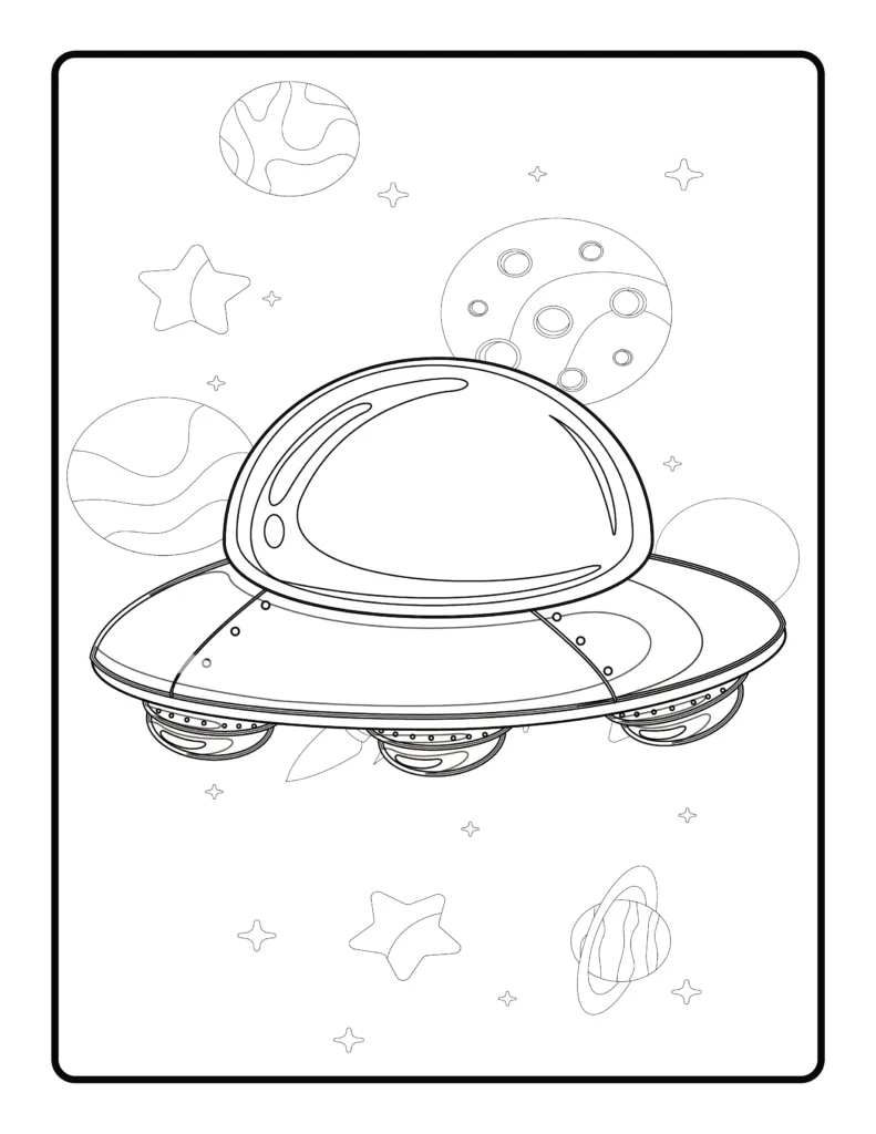 Space Coloring Page for Kids