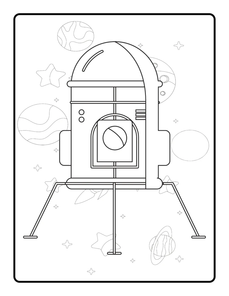 Space Coloring Page for Kids